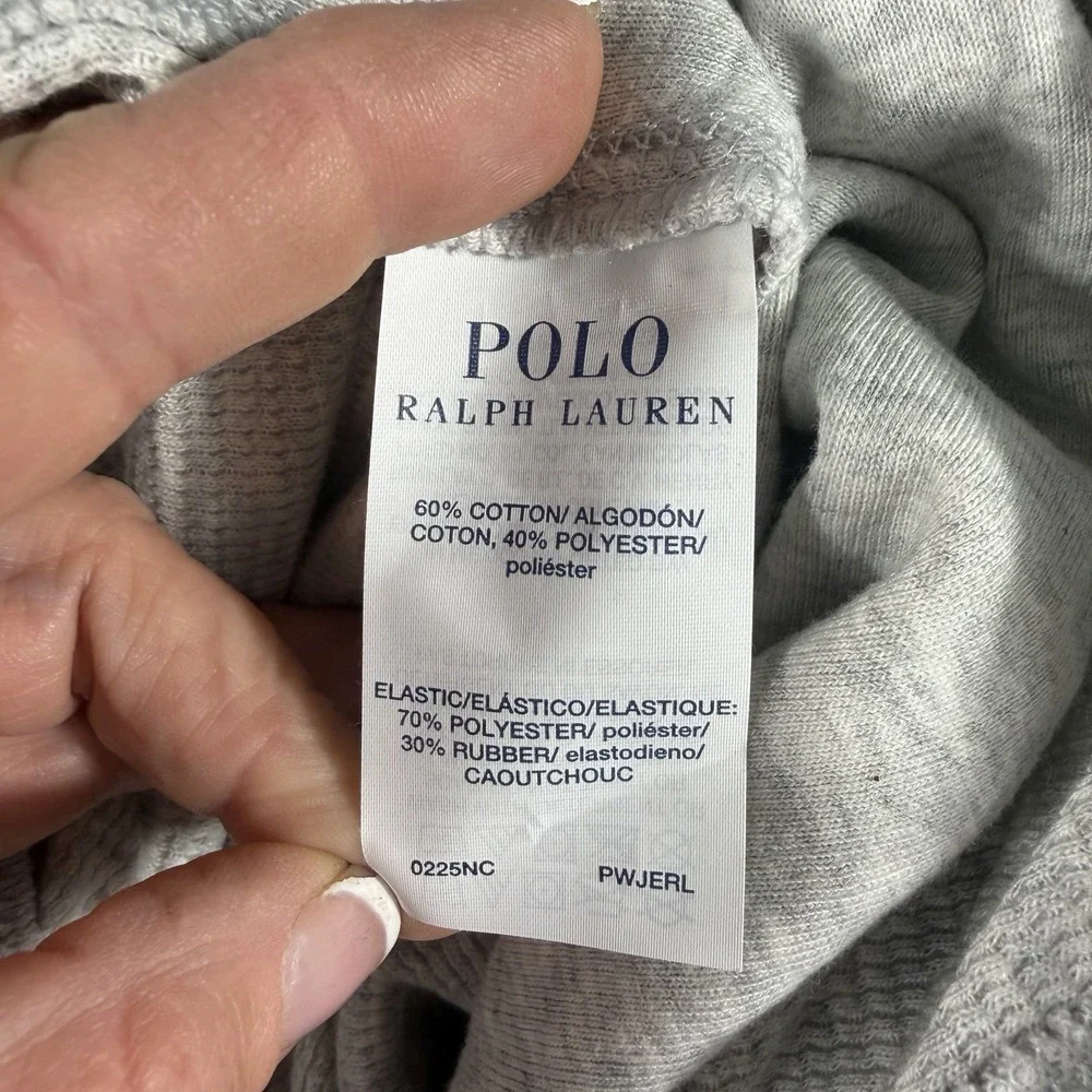 Polo Ralph Lauren Lounge Pants Mens XL Gray Waffle Knit Thermal Sleepwear Pocket